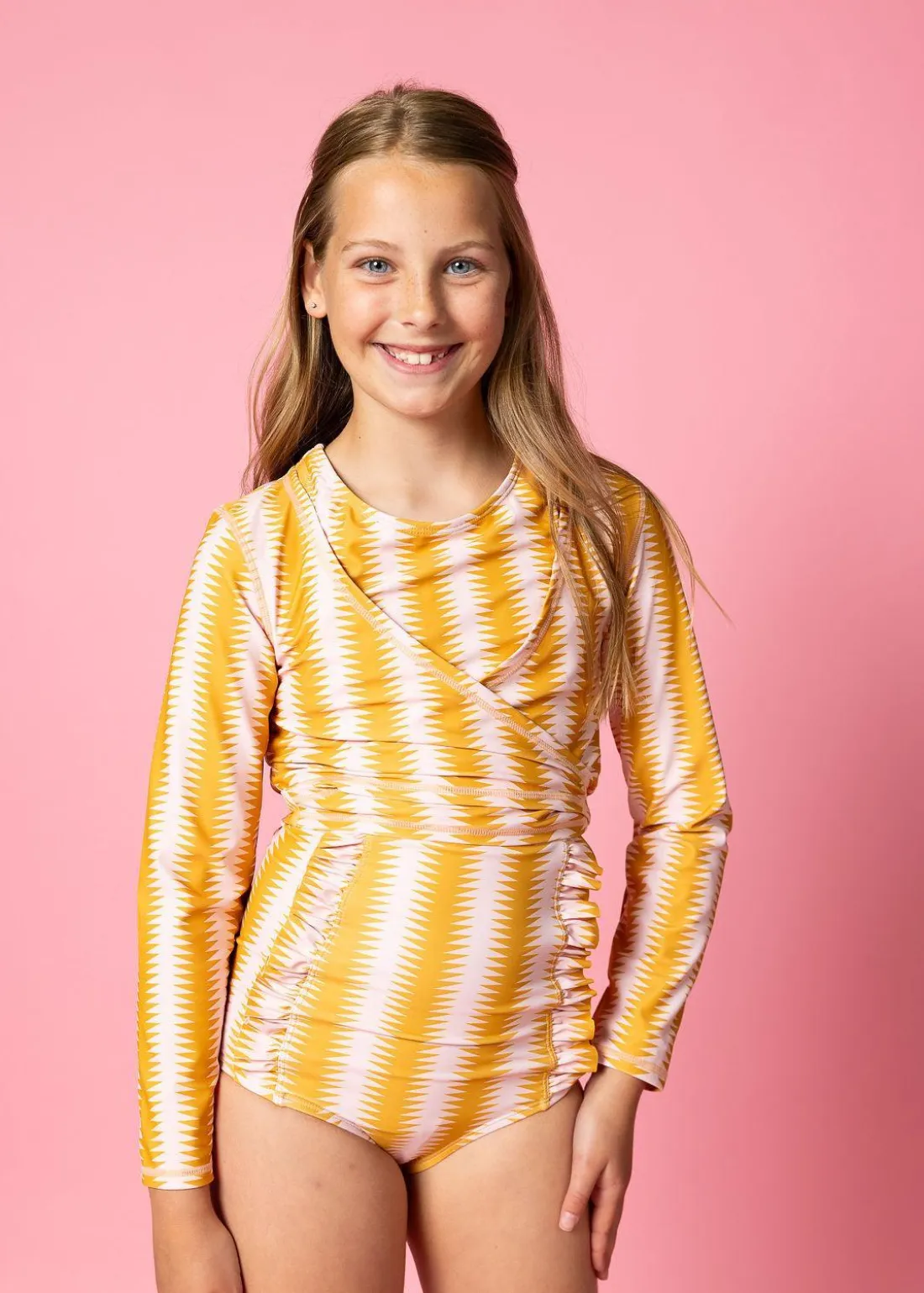 Kortni Jeane Vintage Triangles | Youth Wrap Top Rashguard VintageTriangles Discount