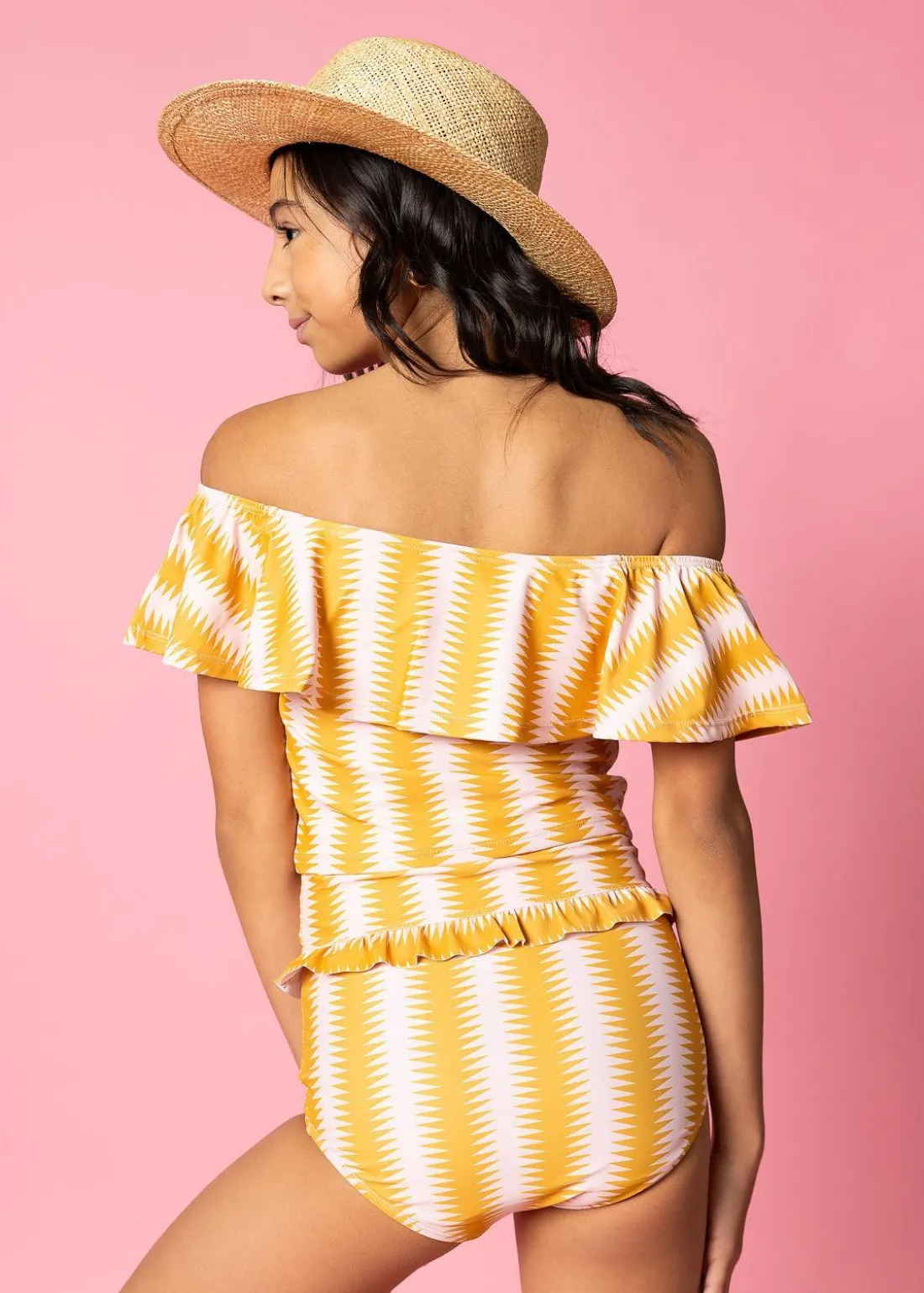 Kortni Jeane Vintage Triangles | Youth Ruffled Around Top VintageTriangles Hot