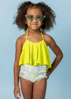 Kortni Jeane Vivid Cheetah | Mini Down in Front Ruffle Bottoms VividCheetah Clearance