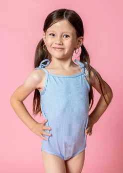 Kortni Jeane Waffled Barely Blue | Baby Simply One-Piece WaffledBarelyBlue Discount