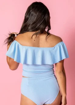 Kortni Jeane Waffled Barely Blue | Mid-Rise Bottoms WaffledBarelyBlue Hot