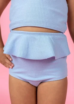 Kortni Jeane Waffled Barely Blue | Mini Peplum Bottoms WaffledBarelyBlue Outlet