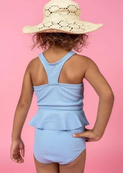 Kortni Jeane Waffled Barely Blue | Mini Peplum Bottoms WaffledBarelyBlue Outlet