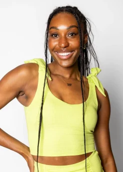Kortni Jeane Waffled Glow Green | Knot Top WaffledGlowGreen Sale