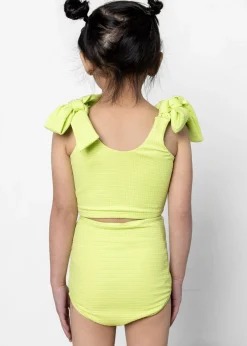 Kortni Jeane Waffled Glow Green | Mini Knot Top WaffledGlowGreen Fashion