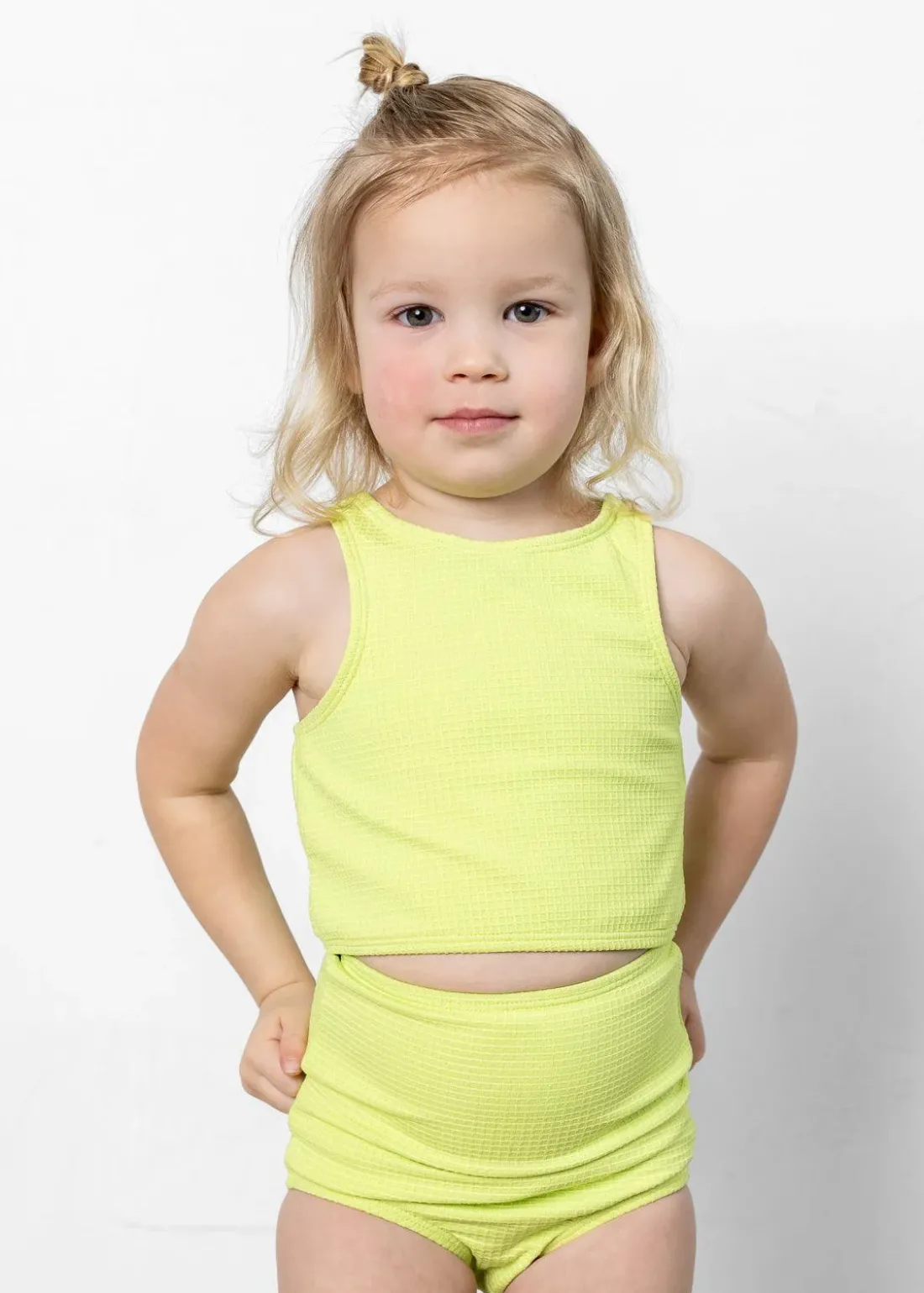 Kortni Jeane Waffled Glow Green | Mini High-Waisted Bottoms WaffledGlowGreen Best