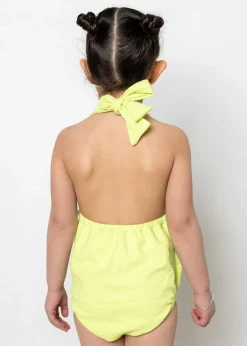 Kortni Jeane Waffled Glow Green | Mini Romper One-Piece WaffledGlowGreen Clearance