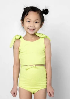 Kortni Jeane Waffled Glow Green | Mini Bow Bottoms WaffledGlowGreen Outlet
