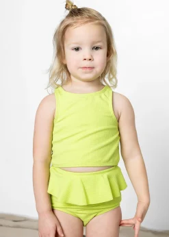 Kortni Jeane Waffled Glow Green | Mini Racer Back Top WaffledGlowGreen Online