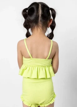 Kortni Jeane Waffled Glow Green | Mini Peplum Top WaffledGlowGreen Online