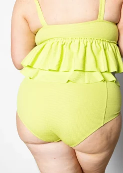 Kortni Jeane Waffled Glow Green | Peplum Bottoms WaffledGlowGreen Outlet