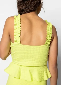 Kortni Jeane Waffled Glow Green | Youth Ripple Top WaffledGlowGreen Best
