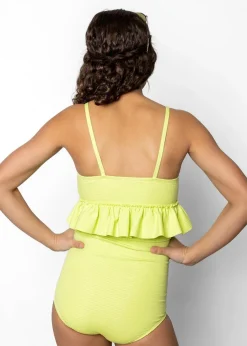 Kortni Jeane Waffled Glow Green | Youth Down in Front Ruffle Bottoms WaffledGlowGreen Sale