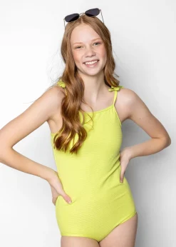 Kortni Jeane Waffled Glow Green | Youth Simply One-Piece WaffledGlowGreen New