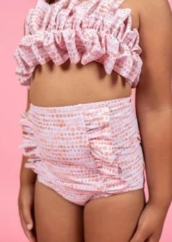 Kortni Jeane Watercolor Dots | Mini Down in Front Ruffle Bottoms WatercolorDots Discount
