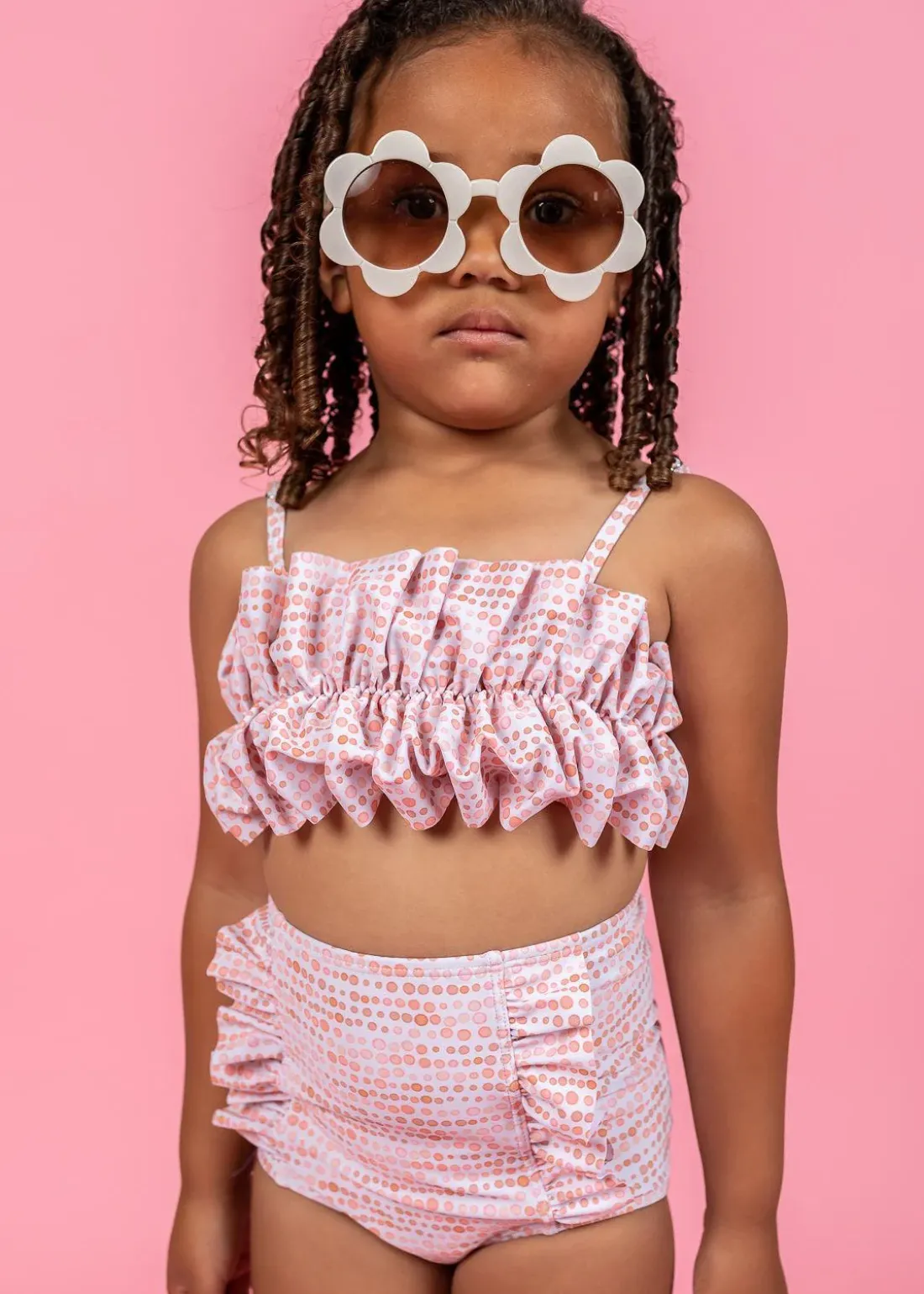 Kortni Jeane Watercolor Dots | Mini Down in Front Ruffle Bottoms WatercolorDots Discount
