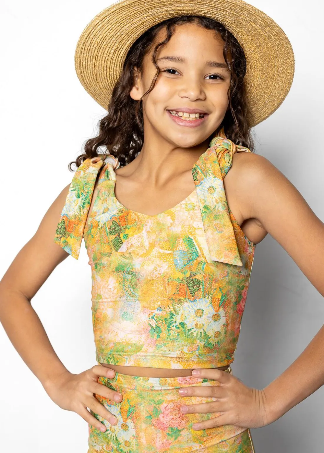 Kortni Jeane Wonderland Floral | Youth Knot Top WonderlandFloral Outlet