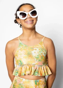 Kortni Jeane Wonderland Floral | Youth Peplum Top WonderlandFloral Hot