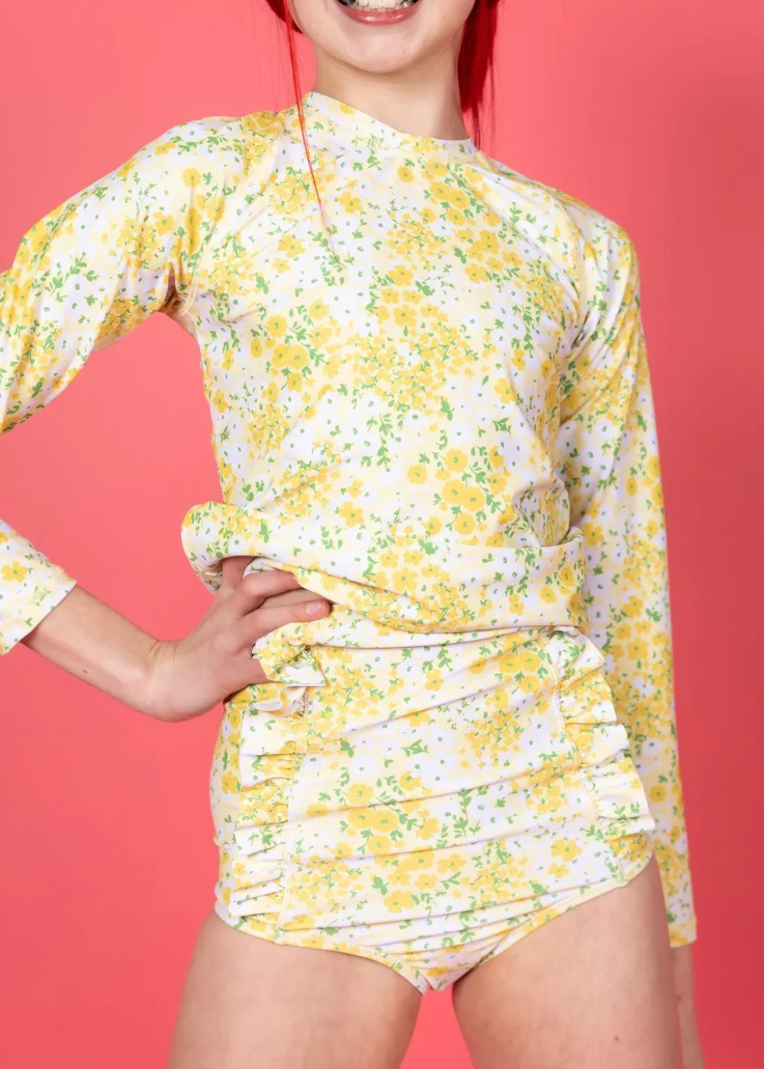 Kortni Jeane Yellow Meadow | Youth Rashguard Top (Unisex) YellowMeadow New
